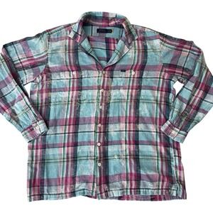 Polo Ralph Lauren- Men's Light Pink‎ and Blue Plaid Button Down- Size 2XLT